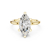 Solitaire Marquise Diamond Migraine Under-Halo Accents Ring