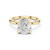 Solitaire Pear Diamond Migraine Under-Halo Accents Ring