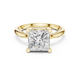 Solitaire Princess Diamond Migraine Under-Halo Accents Ring
