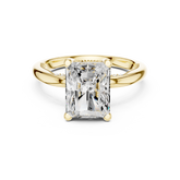 Solitaire Radiant Diamond Migraine Under-Halo Accents Ring