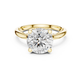 Solitaire Round Diamond Migraine Under-Halo Accents Ring