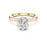 Heart Solitaire Diamond With Wrap Hidden Halo Ring