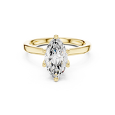 Marquise Solitaire Diamond With Wrap Hidden Halo Ring