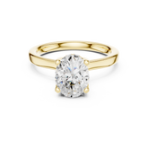 Oval Solitaire Diamond With Wrap Hidden Halo Ring
