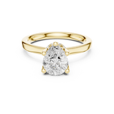 Pear Solitaire Diamond With Wrap Hidden Halo Ring