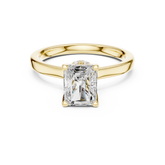 Radiant Solitaire Diamond With Wrap Hidden Halo Ring