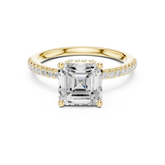 Asscher Diamond Hidden Halo Engagement Ring