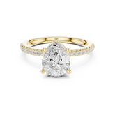 Pear Diamond Hidden Halo Engagement Ring