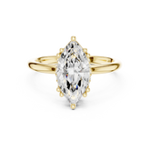 Marquise Cut Hidden Halo Solitaire Wedding Ring