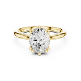 Oval Cut Hidden Halo Solitaire Wedding Ring