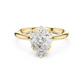 Pear Cut Hidden Halo Solitaire Wedding Ring