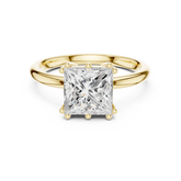 Princess Cut Hidden Halo Solitaire Wedding Ring