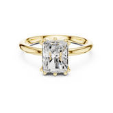 Radiant Cut Hidden Halo Solitaire Wedding Ring