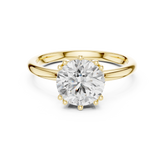 Round Cut Hidden Halo Solitaire Wedding Ring