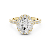 Vintage Inspired Oval Cut Halo Wedding Ring