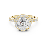 Vintage Inspired Round Cut Halo Wedding Ring