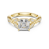 Vintage Inspired Asscher Cut Lab Diamond Engagement Ring