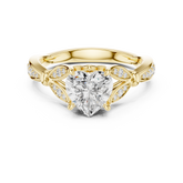 Vintage Inspired Heart Cut Lab Diamond Engagement Ring