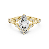Vintage Inspired Marquise Cut Lab Diamond Engagement Ring