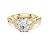 Vintage Inspired Oval Cut Lab Diamond Engagement Ring