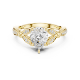 Vintage Inspired Pear Cut Lab Diamond Engagement Ring