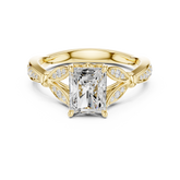 Vintage Inspired Radiant Cut Lab Diamond Engagement Ring