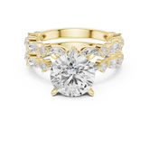 Round Diamond Double Band Marquise Accent Ring Set