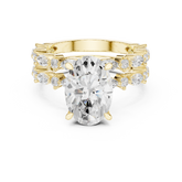 Oval Diamond Double Band Marquise Accent Ring Set