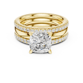 Cushion Cut Diamond Trio Bridal Ring Set