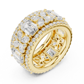 Mixed Cut Lab Diamond Butterfly and Emerald Eternity Band