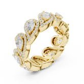 Pear Cut Lab Grown Diamond Halo Eternity Anniversary Band