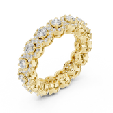 Round Diamond Halo Scalloped Eternity Band