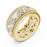 Radiant Diamond Milgrain Double Pave Eternity Band