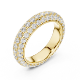 Triple Row Pave Diamond Anniversary Band