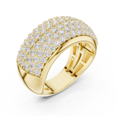 Wide Pave Round Diamond Half Eternity Band