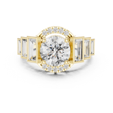 Round Diamond With Side Baguette Wedding Ring