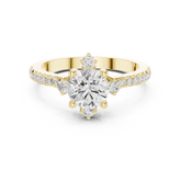 Round Diamond With Pave Set Ring