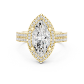 Marquise Cut Halo with Double Pave Diamond Ring