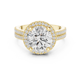 Round Cut Halo with Double Pave Diamond Ring