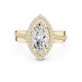 Marquise Cut Halo Channel Set Bridal Ring