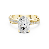 Oval Cut Diamond Twisted Pave Engagement Ring