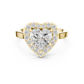 Cathedral Style Heart Shape Halo Diamond Ring