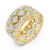 Vintage Lattice Style Princess Cut Diamond Anniversary Band