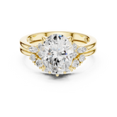 Classic Oval Bridal Ring Set With Curved Wedding Band