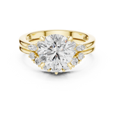 Classic Round Bridal Ring Set With Curved Wedding Band