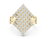Kite Shape Round Diamond Cluster Split Shank Ring