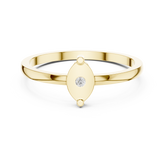 Marquise Shape Round Bezel Stacking Ring