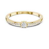 Round Cut Diamond Pave Set Minimalist Ring