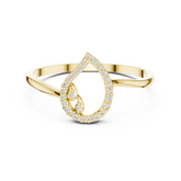 Pear Shaped Diamond Pave Ring