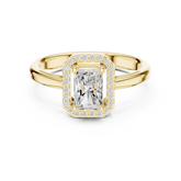 Radiant Cut Halo Cathedral Proposal Ring